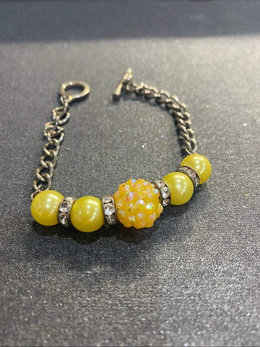 Yellow Bead Bracelet 7 inch